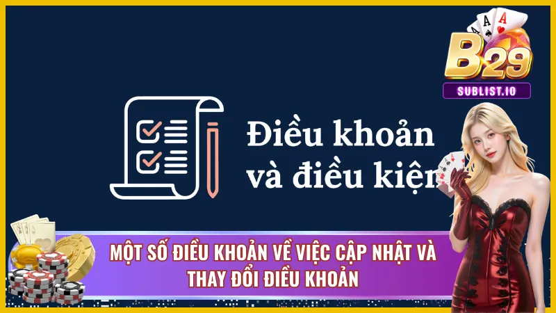 Điều khoản về cập nhật điều kiện và điều khoản B29